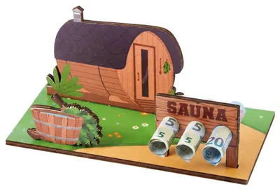 Imagen del producto de Caja de madera con diseño 3D para regalos en efectivo, ideal para vales de bienestar, embalaje para regalos