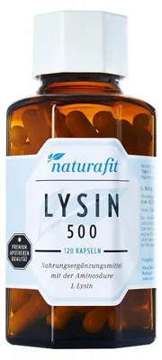 Produktbild von naturafit Lysin 500 Kapseln, 120 St. Kapseln