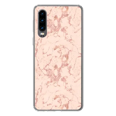 Produktbild von MuchoWow® Handyhülle Schutzhülle Hülle für Huawei P30 Marmor - Roségold - Muster - Chic Silikon Softcase Handy Hülle - Kartenbesitzer