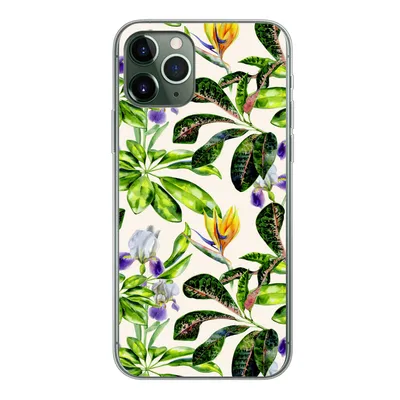 Produktbild von MuchoWow® Handyhülle Schutzhülle Hülle für iPhone 11 Pro Blätter - Strelitzia - Blüte Silikon Softcase Handy Hülle - Handy