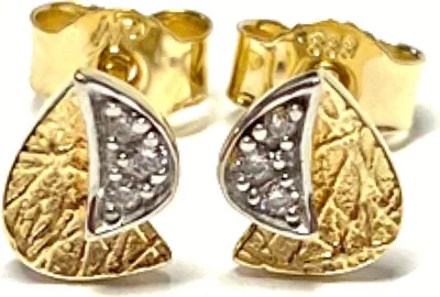 Produktbild von Ohrring 333 Gelbgold Zirkonia bicolor eckig Ohrstecker