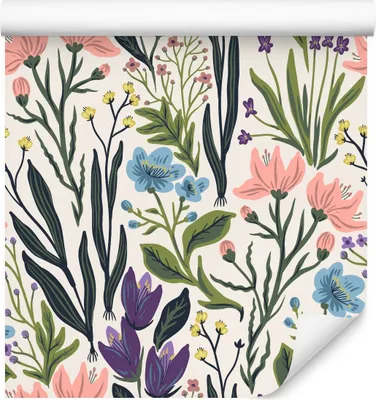 Produktbild von 10m VLIES TAPETE Rolle Natur Pflanzen Blumen Blätter Flora Gemalt Motiv XXL