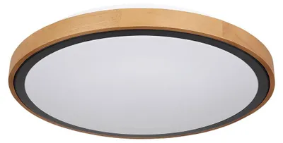 Produktbild von LED Deckenleuchte, Holz, schwarz, opal, CCT, D 43,7 cm