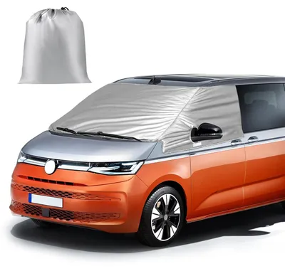 Productafbeelding van Windschermbescherming voor VW T7 (2021-2026), 5-laags, 100% verduistering, UV-bescherming, zilverkleurig