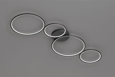 Trio LED Deckenleuchte Rondo schwarz matt
