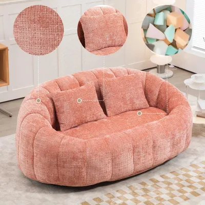 Image de Coussin de sol pour salon et chambre - pouf en velours - noir