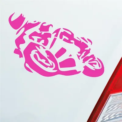 Produktbild von Auto Aufkleber Motorrad Mopped Car PKW 20x13,5 cm Pink Sticker Heckscheibenaufkleber