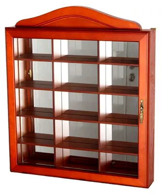 Produktbild von Wandvitrine aus Holz und Glas mit Magnetverschluss, 42 cm