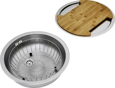 Produktbild von Einbauspüle Spülbecken rund Rundbecken Edelstahl Küchenspüle Set Respekta