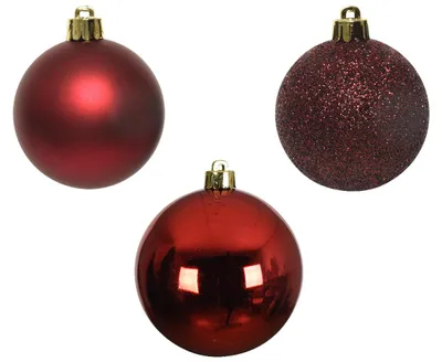 Obrázok produktu pre Sada vianočných ozdôb, priemer 6 cm, 10 kusov, tmavo červená, značka Kaemingk