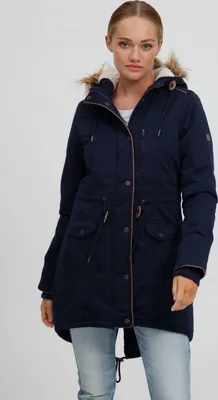 Produktbild von OXMO OXAnna Damen Winterparka Parka Mantel mit Fellkapuze und Teddy-Futter