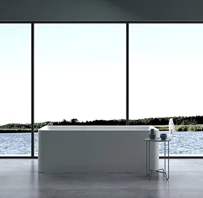 Produktbild von doporro Freistehende Design-Badewanne Vicenza601OA 180x80x57cm mit Ablaufgarnitur und Überlauf aus Acryl in Weiß mit DIN-Anschlüssen