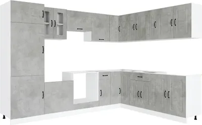 Image de vidaXL Ensemble d'armoires de cuisine Kalmar 14 pièces gris béton Bois composite