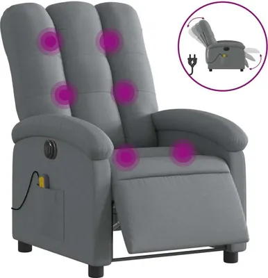 Produktbild von vidaXL Massagesessel Elektrisch Dunkelgrau Stoff