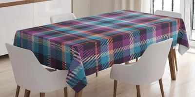 Immagine prodotto di ABAKUHAUS Tovaglia a quadri, tartan celtico, cultura irlandese, Scozia, campagna, antico, tradizionale, 140 x 170 cm, azzurro, viola, salmone