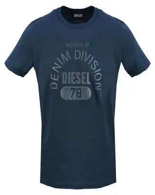 Produktbild von Diesel Herren T-Shirt, Marineblau, 100% Baumwolle, Denim Division Print