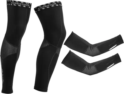 Productafbeelding van Arm en Beenwarmers - Mouwen en Warmers - Sport en Buiten - Antislip Siliconen Band - Uni S-3XL - Zwart