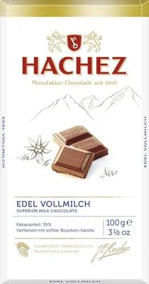Zdjęcie produktu dla Baton z delikatnej mlecznej czekolady Hachez z wanilią Bourbon 100g