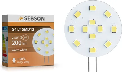 Produktbild von LED Lampe G4 warmweiß 3W / 20W 200lm GU4 Leuchtmittel 12V Stiftsockel SEBSON