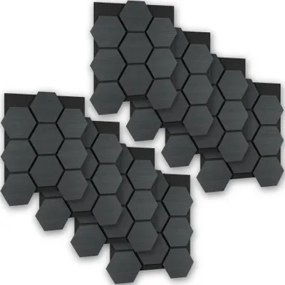 Obrázek produktu pro Akustické panely tectake® Sonic Shield s dekorativním povrchem imitujícím dřevo, barva ořech, rozměry 76 x 62 x 1,8 cm, rozměry lze flexibilně upravit