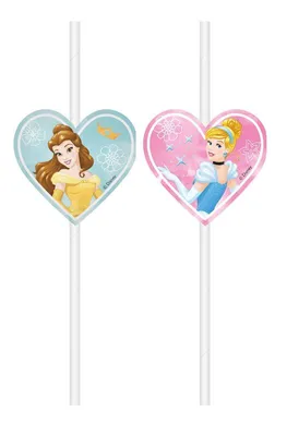 Image de Pailles d'anniversaire de princesse, 4 pcs.