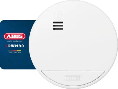 Produktbild von ABUS Rauchmelder RWM90 - mit austauschbarer 5-Jahres-Batterie - DIN EN14604  - für Wohnräume geeignet - 85 dB Alarmlautstärke - Weiß