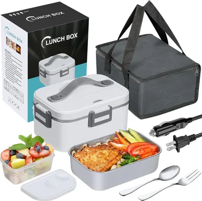 Produktbild von Erwachsener elektrischer Lunch Box -1.8L tragbarer Nahrungsmittelheizer mit doppelten Behältern, passend für Autos, LKWs und Büros
