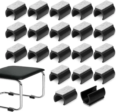 Imagen del producto de Deslizadores para sillas, forma en U, paquete de 20 unidades, deslizadores para muebles para proteger el suelo