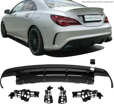 Productafbeelding van Sportieve diffuser, zwart, voor ombouw, geschikt voor Mercedes CLA W117 AMG Sport, niet voor de A45, modeljaar 2016-2018 (facelift)