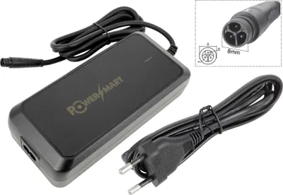 Zdjęcie produktu dla Ładowarka PowerSmart 42 V 2 A IMP 8,0 mm do roweru elektrycznego Carrera Impel 2 – akumulator 36 V (IMP 3-pin) Hyena
