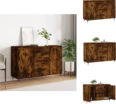 Image de vidaXL Sideboard chêne fumé 104x35x70 cm Bois composite - Sideboards