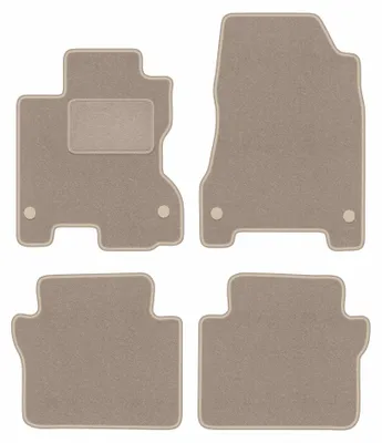 Produktbild von Velours-Fußmatten für Renault Koleos I 2007-2016 (SUV) – 4-tlg, Beige, passgenau – Wielganizator LUX