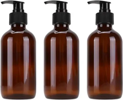 Image de Lot de 3 flacons en verre vides de 250 ml pour lotion cosmétique