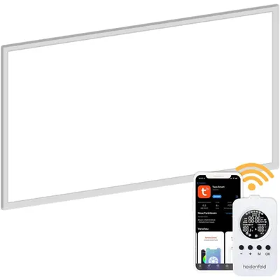 Produktbild von Heidenfeld Infrarotheizung HF-HP110 | Bis 25 m² - mit App - Fernbedienung - Wand- und Deckenheizung - Heizkörper - Flachheizung - Infrarot (1000 Watt)