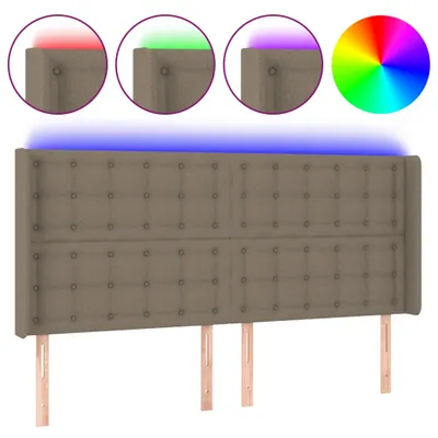 Produktbild von vidaXL LED Kopfteil Taupe 203x16x118/128 cm Stoff
