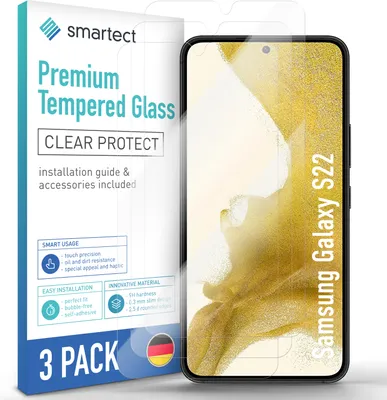 Produktbild von 3x Schutzglas Panzerfolie Klar für Samsung Galaxy S22 Displayschutz Hartglas
