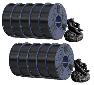 Image de Filament pour imprimante 3D, matériau PETG, compatible avec les imprimantes FDM, noir