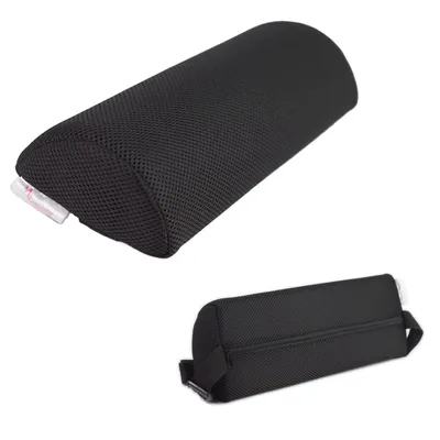 Zdjęcie produktu dla Poduszka lędźwiowa COIL, poduszka ortopedyczna – ergonomiczna poduszka pod plecy – poduszka do siedzenia – do biura, samochodu i domu – w kształcie półwalca – czarna – 35 x 13 x 6 cm