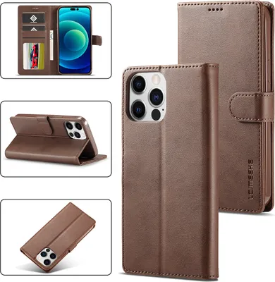 Produktbild von iPhone 14 Pro Max Hülle, Klapphüllen Brieftasche Leder Magnetverschluss Ständer Schutzhülle für iPhone 14 Pro Max Braun