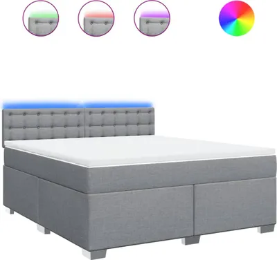 Produktbild von vidaXL Boxspringbett mit Matratze Hellgrau 180x200 cm Stoff