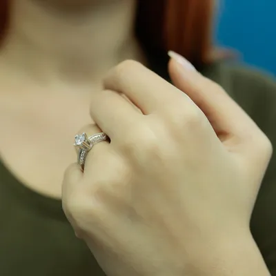 Produktbild von 0,56 Carat Diamant Solitär Ring Meisterstück 14 Karat Weißgold - 60 (19,10 mm)