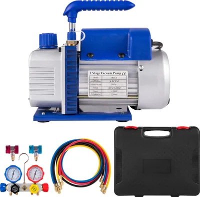 Zdjęcie produktu dla SucceBuy AC 4.8 CFM 5PA pompa próżniowa HVAC, manometr w opakowaniu, 1440 obr/min, 1/3 KM, AC 230 V, 50 Hz, odpowiednia do domowych systemów klimatyzacji, konserwacji samochodów, pakowania próżniowego