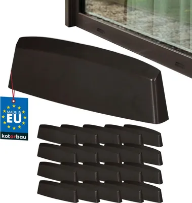 Obrázok produktu pre KOTARBAU® Sada 20 uzáverov štrbín na vodu Uzávery odtokových otvorov okien 45 mm ASA plast Hnedá farba Odvodnenie okien Odvodnenie okien PVC ochranný kryt