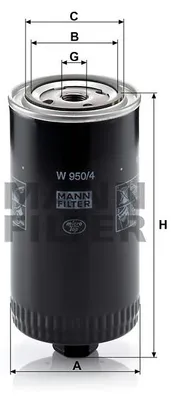 Obrázek produktu pro Olejový filtr MANN-FILTER W 950/4