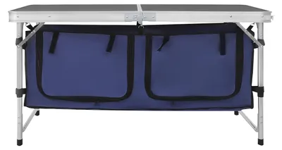 Produktbild von Klappbarer Campingtisch, höhenverstellbar, leichtes Design, Schwarz Blau Silber