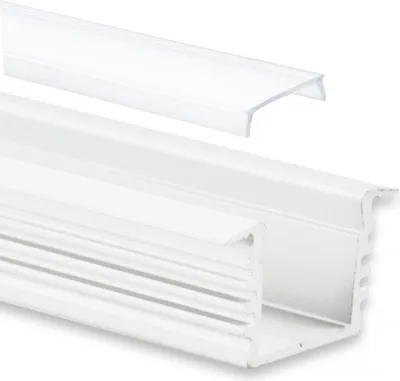 Produktbild von GX-PL3 LED EINBAU-Profil 200 cm, hoch/Flügel, LED Stripes max. 12 mm, weiß RAL 9010 2m Abdeckung opal