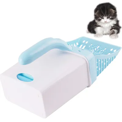 Produktbild von Katzenstreuschaufel mit Müllbox, Katzenstreu-Reinigungswerkzeug-Set, Haustier-Zubehör