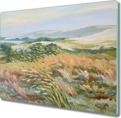 Produktbild von Coloray Küchenbrett Kochplattenabdeckung Hackbrett Schneidebrett Herdabdeckplatte 60x52 cm - Wiesenlandschaft