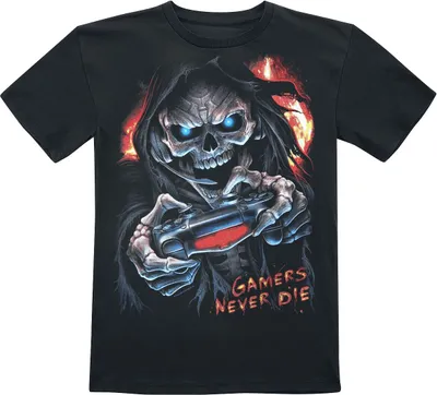 Produktbild von Spiral T-Shirt Herren Kids - Respawn schwarz Rockwear 100% Baumwolle 128/134