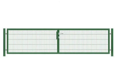 Produktbild von 400 x 100 cm Doppelstabmatten Gartentor Vollrahmen Doppeltor 8/6/8 Grün